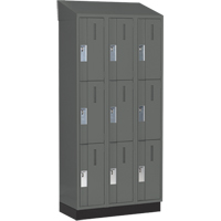 Casiers robustes Concorde, 3 niveaux, Bloc de 3, 36" x 18" x 82", Acier, Charbon, Soud&eacute; (assembl&eacute;) Helyx Safety & Industrial Supplies