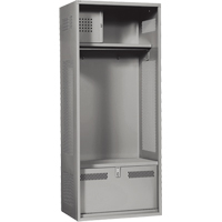 Gear Locker, Steel, 24" W x 24" D x 72" H, Grey Helyx Safety & Industrial Supplies