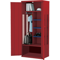Deluxe Gear Locker, Steel, 36" W x 24" D x 72" H, Red Helyx Safety & Industrial Supplies