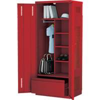 Deluxe Gear Locker, Steel, 36" W x 24" D x 72" H, Red Helyx Safety & Industrial Supplies