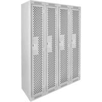 Casiers Clean Line, Bloc de 4, 48" x 15" x 72", Acier, Gris, Rivet (assembl&eacute;), Perfor&eacute; Helyx Safety & Industrial Supplies