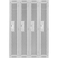Casiers Clean Line, Bloc de 4, 48" x 15" x 72", Acier, Gris, Rivet (assembl&eacute;), Perfor&eacute; Helyx Safety & Industrial Supplies