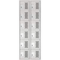 Petit casier perfor&eacute; Clean-Line, 6 niveaux, Bloc de 2, 12" x 72" x 12", Acier Helyx Safety & Industrial Supplies