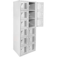 Petit casier perfor&eacute; Clean-Line, 6 niveaux, Bloc de 2, 12" x 72" x 12", Acier Helyx Safety & Industrial Supplies