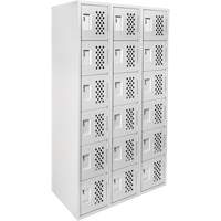 Petit casier perfor&eacute; Clean-Line, 6 niveaux, Bloc de 3, 12" x 72" x 12", Acier Helyx Safety & Industrial Supplies