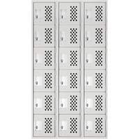 Petit casier perfor&eacute; Clean-Line, 6 niveaux, Bloc de 3, 12" x 72" x 12", Acier Helyx Safety & Industrial Supplies