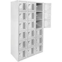 Petit casier perfor&eacute; Clean-Line, 6 niveaux, Bloc de 3, 12" x 72" x 12", Acier Helyx Safety & Industrial Supplies