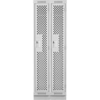 Casiers Clean Line, Bloc de 2, 24" x 15" x 76", Acier, Gris, Rivet (assembl&eacute;), Perfor&eacute; Helyx Safety & Industrial Supplies