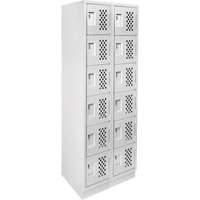 Petit casier perfor&eacute; Clean-Line, 6 niveaux, Bloc de 2, 12" x 72" x 12", Acier Helyx Safety & Industrial Supplies