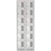 Petit casier perfor&eacute; Clean-Line, 6 niveaux, Bloc de 2, 12" x 72" x 12", Acier Helyx Safety & Industrial Supplies