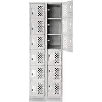 Petit casier perfor&eacute; Clean-Line, 6 niveaux, Bloc de 2, 12" x 72" x 12", Acier Helyx Safety & Industrial Supplies