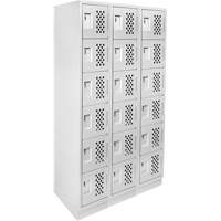 Petit casier perfor&eacute; Clean-Line, 6 niveaux, Bloc de 3, 12" x 72" x 12", Acier Helyx Safety & Industrial Supplies
