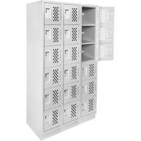Petit casier perfor&eacute; Clean-Line, 6 niveaux, Bloc de 3, 12" x 72" x 12", Acier Helyx Safety & Industrial Supplies