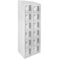 Petit casier perfor&eacute; Clean-Line, 6 niveaux, Bloc de 2, 12" x 72" x 12", Acier Helyx Safety & Industrial Supplies