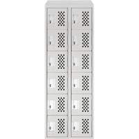 Petit casier perfor&eacute; Clean-Line, 6 niveaux, Bloc de 2, 12" x 72" x 12", Acier Helyx Safety & Industrial Supplies