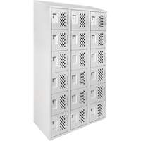 Petit casier perfor&eacute; Clean-Line, 6 niveaux, Bloc de 3, 15" x 72" x 12", Acier Helyx Safety & Industrial Supplies