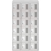 Petit casier perfor&eacute; Clean-Line, 6 niveaux, Bloc de 3, 15" x 72" x 12", Acier Helyx Safety & Industrial Supplies