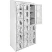 Petit casier perfor&eacute; Clean-Line, 6 niveaux, Bloc de 3, 15" x 72" x 12", Acier Helyx Safety & Industrial Supplies