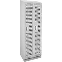 Casiers Clean Line, Bloc de 2, 24" x 18" x 82", Acier, Gris, Rivet (assembl&eacute;), Perfor&eacute; Helyx Safety & Industrial Supplies