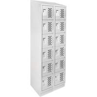 Petit casier perfor&eacute; Clean-Line, 6 niveaux, Bloc de 2, 15" x 72" x 12", Acier Helyx Safety & Industrial Supplies