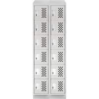 Petit casier perfor&eacute; Clean-Line, 6 niveaux, Bloc de 2, 15" x 72" x 12", Acier Helyx Safety & Industrial Supplies