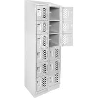 Petit casier perfor&eacute; Clean-Line, 6 niveaux, Bloc de 2, 15" x 72" x 12", Acier Helyx Safety & Industrial Supplies