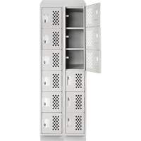 Petit casier perfor&eacute; Clean-Line, 6 niveaux, Bloc de 2, 15" x 72" x 12", Acier Helyx Safety & Industrial Supplies