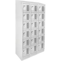 Petit casier perfor&eacute; Clean-Line, 6 niveaux, Bloc de 3, 15" x 72" x 12", Acier Helyx Safety & Industrial Supplies