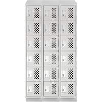 Petit casier perfor&eacute; Clean-Line, 6 niveaux, Bloc de 3, 15" x 72" x 12", Acier Helyx Safety & Industrial Supplies