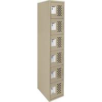 Assembled Lockerettes Clean Line Perforated Economy Lockers, 6 -tier, 18" x 72" x 12", Steel Helyx Safety & Industrial Supplies