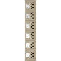 Assembled Lockerettes Clean Line Perforated Economy Lockers, 6 -tier, 18" x 72" x 12", Steel Helyx Safety & Industrial Supplies