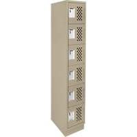 Assembled Lockerettes Clean Line Perforated Economy Lockers, 6 -tier, 18" x 72" x 12", Steel Helyx Safety & Industrial Supplies