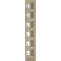 Assembled Lockerettes Clean Line Perforated Economy Lockers, 6 -tier, 18" x 72" x 12", Steel Helyx Safety & Industrial Supplies
