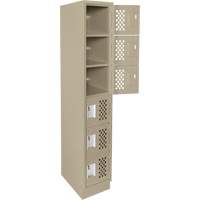 Assembled Lockerettes Clean Line Perforated Economy Lockers, 6 -tier, 18" x 72" x 12", Steel Helyx Safety & Industrial Supplies