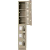 Assembled Lockerettes Clean Line Perforated Economy Lockers, 6 -tier, 18" x 72" x 12", Steel Helyx Safety & Industrial Supplies