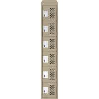 Assembled Lockerettes Clean Line Perforated Economy Lockers, 6 -tier, 18" x 72" x 12", Steel Helyx Safety & Industrial Supplies