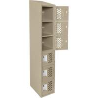 Assembled Lockerettes Clean Line Perforated Economy Lockers, 6 -tier, 18" x 72" x 12", Steel Helyx Safety & Industrial Supplies