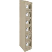 Assembled Lockerettes Clean Line Perforated Economy Lockers, 6 -tier, 18" x 72" x 12", Steel Helyx Safety & Industrial Supplies