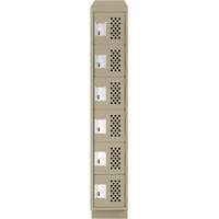 Assembled Lockerettes Clean Line Perforated Economy Lockers, 6 -tier, 18" x 72" x 12", Steel Helyx Safety & Industrial Supplies