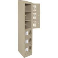 Assembled Lockerettes Clean Line Perforated Economy Lockers, 6 -tier, 18" x 72" x 12", Steel Helyx Safety & Industrial Supplies