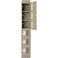 Assembled Lockerettes Clean Line Perforated Economy Lockers, 6 -tier, 18" x 72" x 12", Steel Helyx Safety & Industrial Supplies