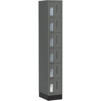 Concorde Heavy-Duty Lockers, 6 -tier, 12" x 18" x 76", Steel, Charcoal, Welded (Assembled) Helyx Safety & Industrial Supplies
