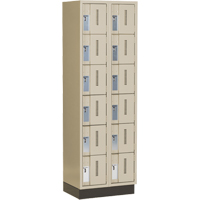 Casiers robustes Concorde, 6 niveaux, Bloc de 2, 24" x 18" x 76", Acier, Beige, Soud&eacute; (assembl&eacute;) Helyx Safety & Industrial Supplies