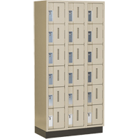 Casiers robustes Concorde, 6 niveaux, Bloc de 3, 36" x 18" x 76", Acier, Beige, Soud&eacute; (assembl&eacute;) Helyx Safety & Industrial Supplies