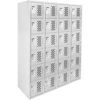 Clean Line Lockerettes, 6 -tier, Bank of 4, 18" x 72" x 12", Steel Helyx Safety & Industrial Supplies