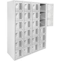 Clean Line Lockerettes, 6 -tier, Bank of 4, 18" x 72" x 12", Steel Helyx Safety & Industrial Supplies