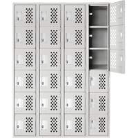 Clean Line Lockerettes, 6 -tier, Bank of 4, 18" x 72" x 12", Steel Helyx Safety & Industrial Supplies