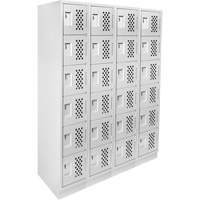 Assembled Clean Line Perforated Economy Lockers, 6 -tier, Bank of 4, 18" x 72" x 12", Steel Helyx Safety & Industrial Supplies