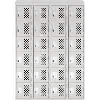 Assembled Clean Line Perforated Economy Lockers, 6 -tier, Bank of 4, 18" x 72" x 12", Steel Helyx Safety & Industrial Supplies