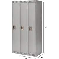 Casiers, Bloc de 3, 36" x 18" x 72", Acier, Gris, D&eacute;mont&eacute; Helyx Safety & Industrial Supplies